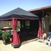 Double trim contrasting drapes on canopy